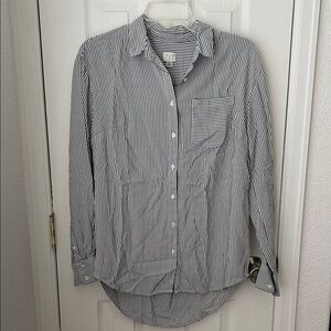 a new day Black and White Striped Men's Shirt